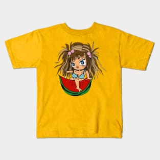 little girl rose watermelon Kids T-Shirt